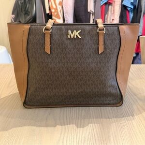 Michael Kors Brown and Tan Logo Tote